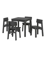 Kids 5-Piece Modern Hdpe Dining Table and Chairs Set