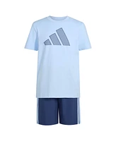 adidas Big Boys 2-Piece Short Sleeve T-Shirt and Woven Shorts Set