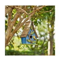 Farmhouse Solid Wood Hanging Birdhouse for Outdoor Garden Decoration