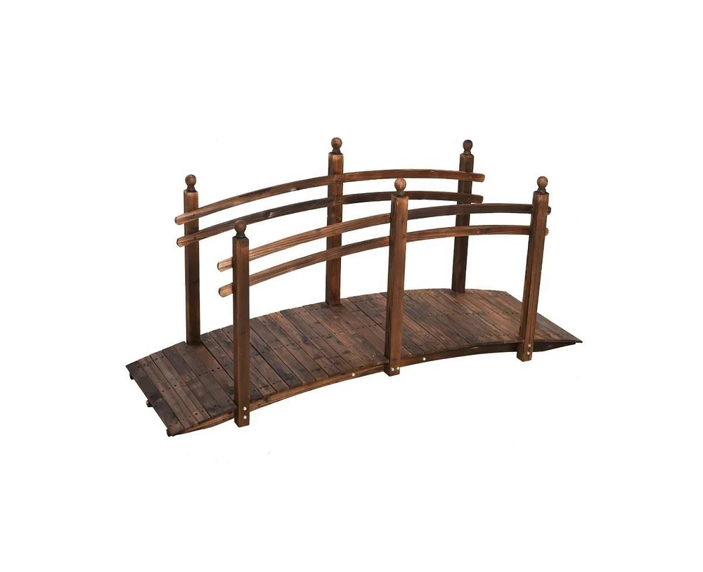 Garden Bridge with Handrails for Outdoor Landscaping and Pathway Decoration