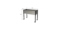Mobile Elevated Gray and Black Wood Metal Raised Garden Planter Bed with Wheels