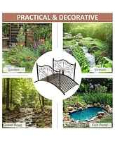 Outdoor Heavy-Duty Metal Garden Bridge for Durable Landscape Decoration