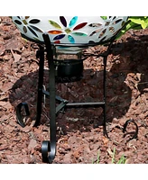 Black Steel Gazing Ball Stand Outdoor for 10-Inch or 12-Inch Garden Gazing Globes - 9-Inch H - Traditional