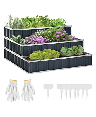 Garden Bed Durable Wooden Planter for Vegetables, Herbs, and Flowers