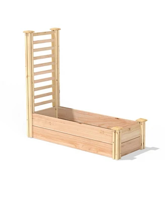 Cedar Raised Garden Bed with Trellis - Durable Planter for Vegetables and Climbing Plants