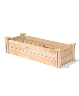 48 in x 16 in Premium Cedar Wood Raised Garden Bed