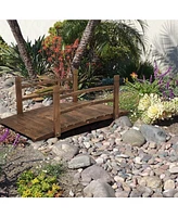 Outdoor Wooden Garden Bridge for Elegant Landscape Decoration
