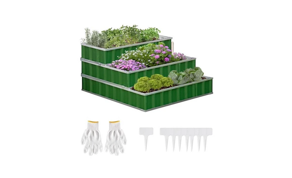 Raised Garden Bed Durable Wooden Planter for Vegetables, Herbs, and Flowers