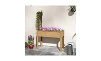 Wooden Planter Shelf with Box for Indoor and Outdoor Use