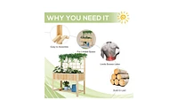 Multi-Functional Wooden Garden Box with Storage and Planter Space