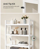 4-Tier Over-the-Toilet Storage Shelf Space-Saving Organizer for Bathroom Essentials
