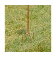 Copper Finish Metal Garden Birdhouse with Stake and Pole for Outdoor Decor