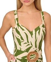 Adrianna by Papell Women's Palm-Print Wide-Leg Jumpsuit