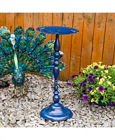 Feathered Friends Iron Pedestal Bird Feeder - Blue - 26" H