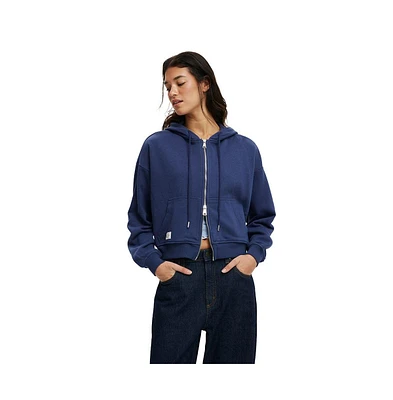 Cotton On Women's Classic Fleece Oversized Zip Through Hoodie