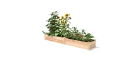 FarmHome Narrow Cedar Wood Raised Garden Bed