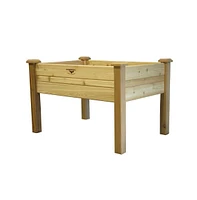 Elevated 2Ft x 4-Ft Cedar Wood Raised Garden Bed Planter Box - Unfinished