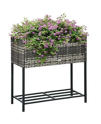 Garden Bed Sturdy Wooden Planter for Growing Vegetables, Herbs, and Flowers