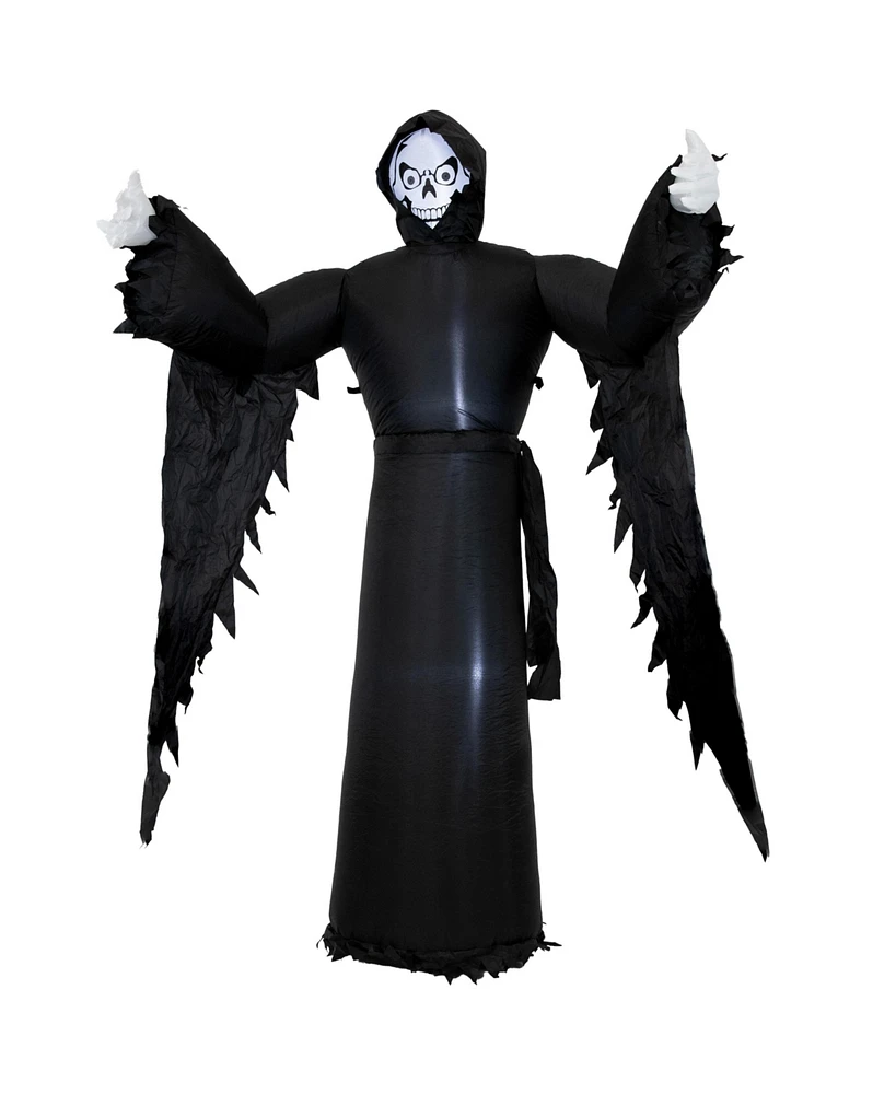 7 ft Grisly Grim Reaper Inflatable Halloween Decoration - Indoor or Outdoor Use - 3 White Led Lights