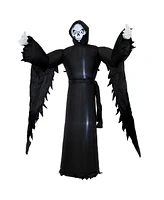 7 ft Grisly Grim Reaper Inflatable Halloween Decoration - Indoor or Outdoor Use - 3 White Led Lights
