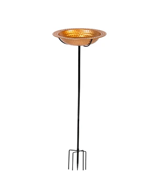 Copper Bird Bath for Outdoors - Detachable Bird Bath Bowl with Stake - 38" H