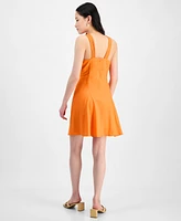 Bar Iii Women's V-Neck Sleeveless A-Line Dress, Exclusively at Macy's