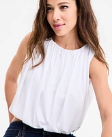 Bar Iii Women's Bubble-Hem Sleeveless Top, Exclusively at Macy's