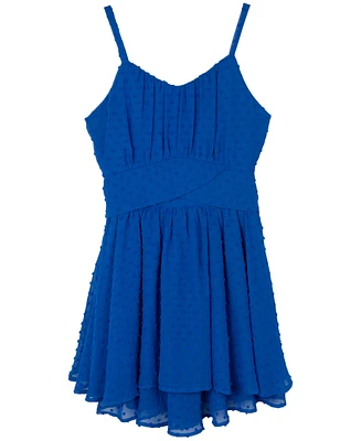 Rare Editions Big Girls Clip-Dot Romper