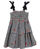 Rare Editions Toddler and Little Girls Cherry Gingham Dress