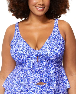 Raisins Curve Trendy Plus Topanga Ruffle-Trim Bikini Top