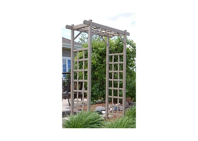 Vinyl Arbor in Tan Mocha Finish for Outdoor Garden Decor and Plant Support