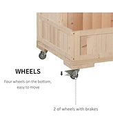 Weatherproof Wooden Planter Box with Shelf for Outdoor Use