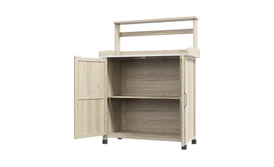 Multi-Functional Potting Bench with Storage for Garden Supplies