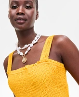 On 34th Women's Smocked Embroidered Eyelet Midi Dress, Exclusively at Macy's