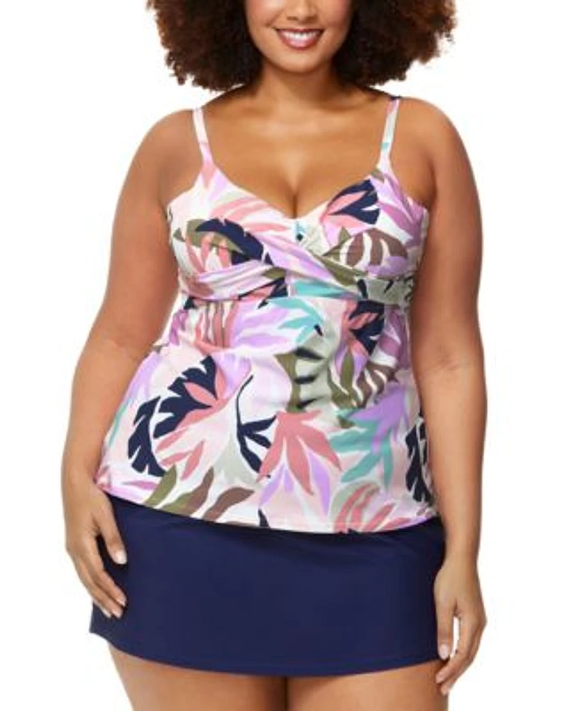 Raisins Curve Trendy Plus Size Aries Tankini Top Bravo Swim Skirt