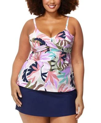 Raisins Curve Trendy Plus Size Aries Tankini Top Bravo Swim Skirt
