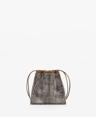 Mango Women's Rhinestone Decoration Handbag