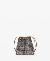 Mango Women's Rhinestone Decoration Handbag