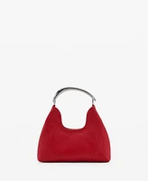 Mango Women's Metal Handle Leather Shoulder Bag