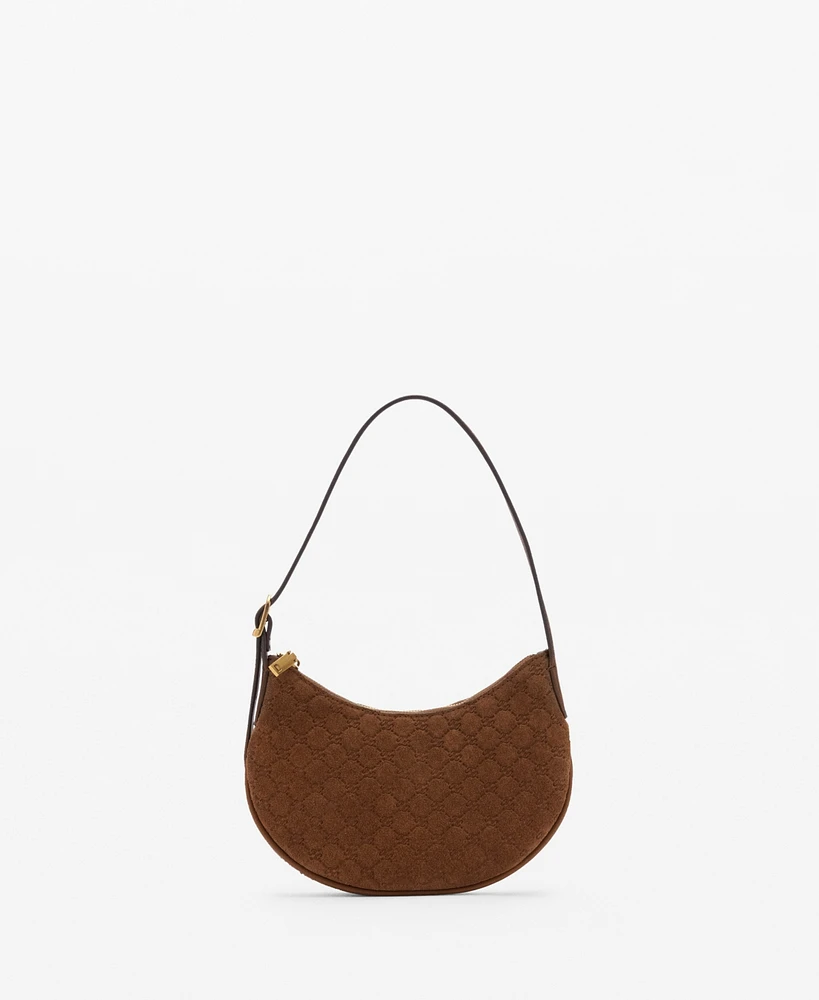 Mango Women's Suede Shoulder Bag