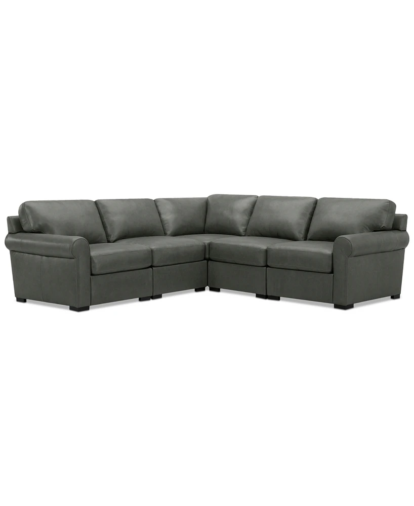 Radley Roll Arm 104" -Pc. Leather Square Corner L Sectional