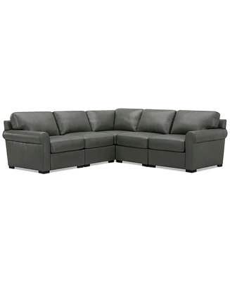 Radley Roll Arm 104" -Pc. Leather Square Corner L Sectional