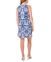 Msk Women's Printed Jersey Sleeveless Swing Dress