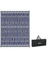 Outsunny Outdoor Rug, 8' x 10' Plastic Straw, Geometric