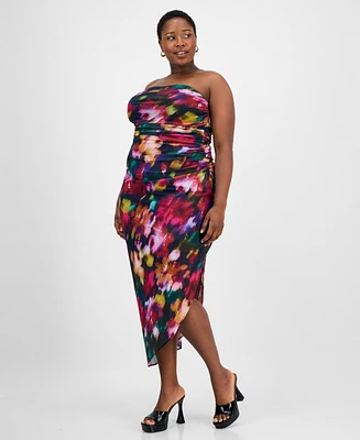 Emerald Sundae Trendy Plus Strapless Midi Bodycon Dress
