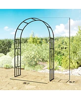 Outsunny 7.3ft Steel Garden Arch Trellis, Garden Arbor for Climbing Plants