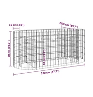 Gabion Raised Bed Galvanized Iron 47.2"x19.7"x19.7"