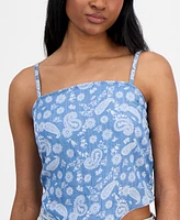 Madden Girl Juniors' Paisley Bandana Top