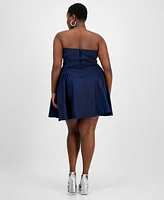 Emerald Sundae Trendy Plus Strapless Taffeta Dress