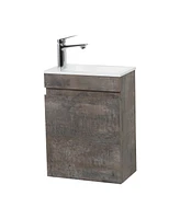 16" Wall-Mounted Floating Bathroom Vanity with Sink and Soft Close Doors